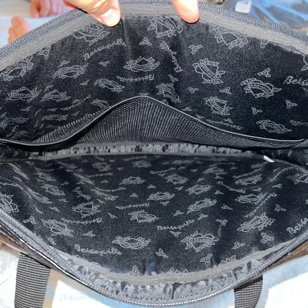 Betsey Johnson Betseyville Black Pleather Laptop Bag - Fits 15